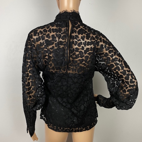 NEW SALONI BLACK LACE BLOUSE - Picture 8 of 9